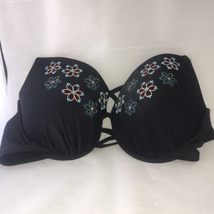 Bathing suit top black back 8-10 D/DD